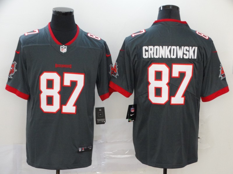 Men Tampa Bay Buccaneers 87 Gronkowski new grey Vapor Untouchable Player Nike Limited NFL Jersey style 2